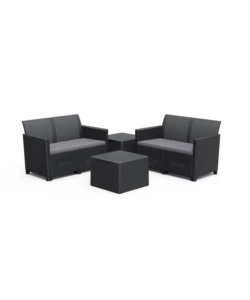 SET KETER "CLAIRE LOUNGE" DA ESTERNO CON DUE DIVANI A DUE POSTI E UN TAVOLO 55,5X55,5 COLOR GRAFITE - K253445